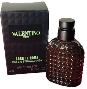 VALENTINO UOMO BORN IN ROMA GREEN STRAVAGANZA MINI SPLASH 0.135oz. NIB